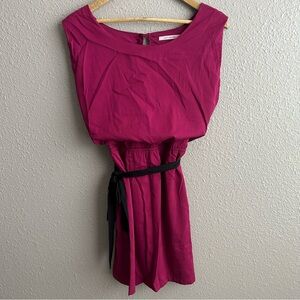NEW Love Culture Y2K Magenta sleeveless drape tie‎ waist mini dress